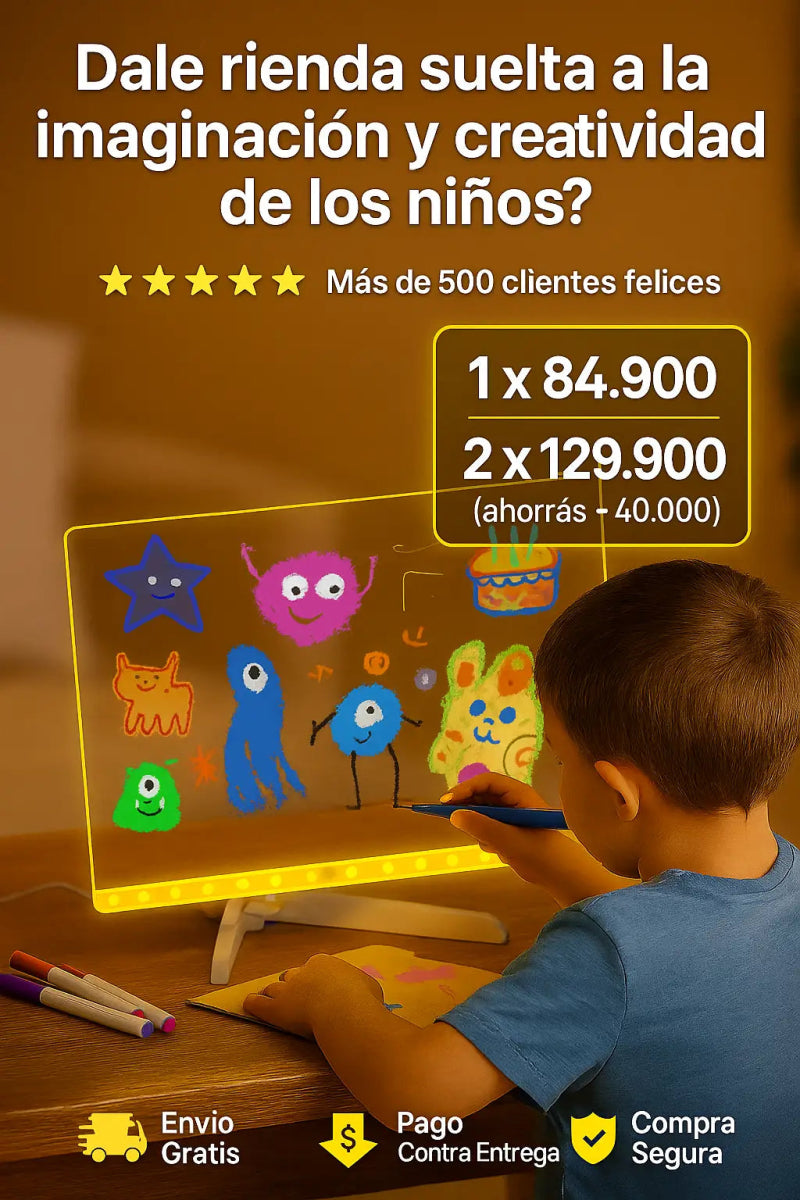 📋TABLERO MAGICO PIZARRA LUMINOSA USB✏️ - CRAZY SHOPPING